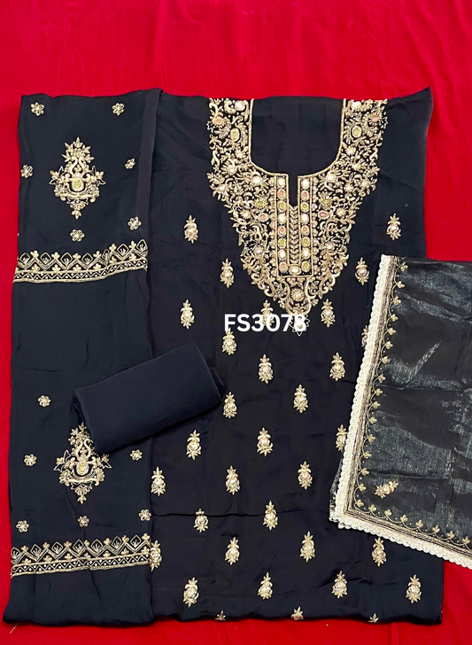 FS3078 | Twill Organza Suit | Party Wear | Wedding | Jaggo | Ring Ceremony | Festival