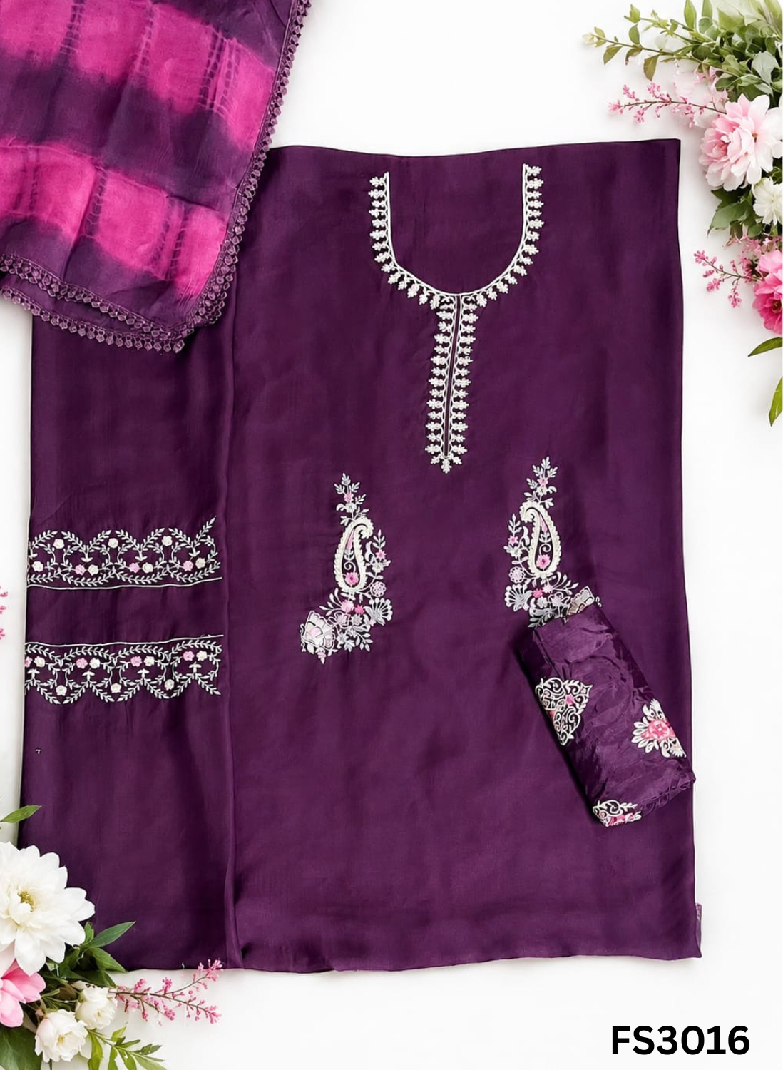 FS3016 | Twill  Organza Suit | Party Wear | Wedding | Jaggo | Ring Ceremony | Festival