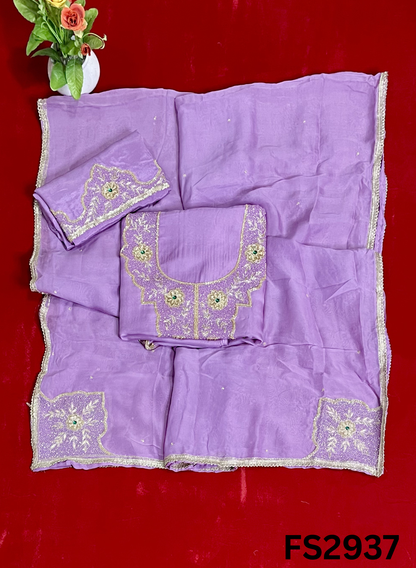 FS2937 | Twill Organza Suit | Party Wear | Wedding | Jaggo | Ring Ceremony | Festival