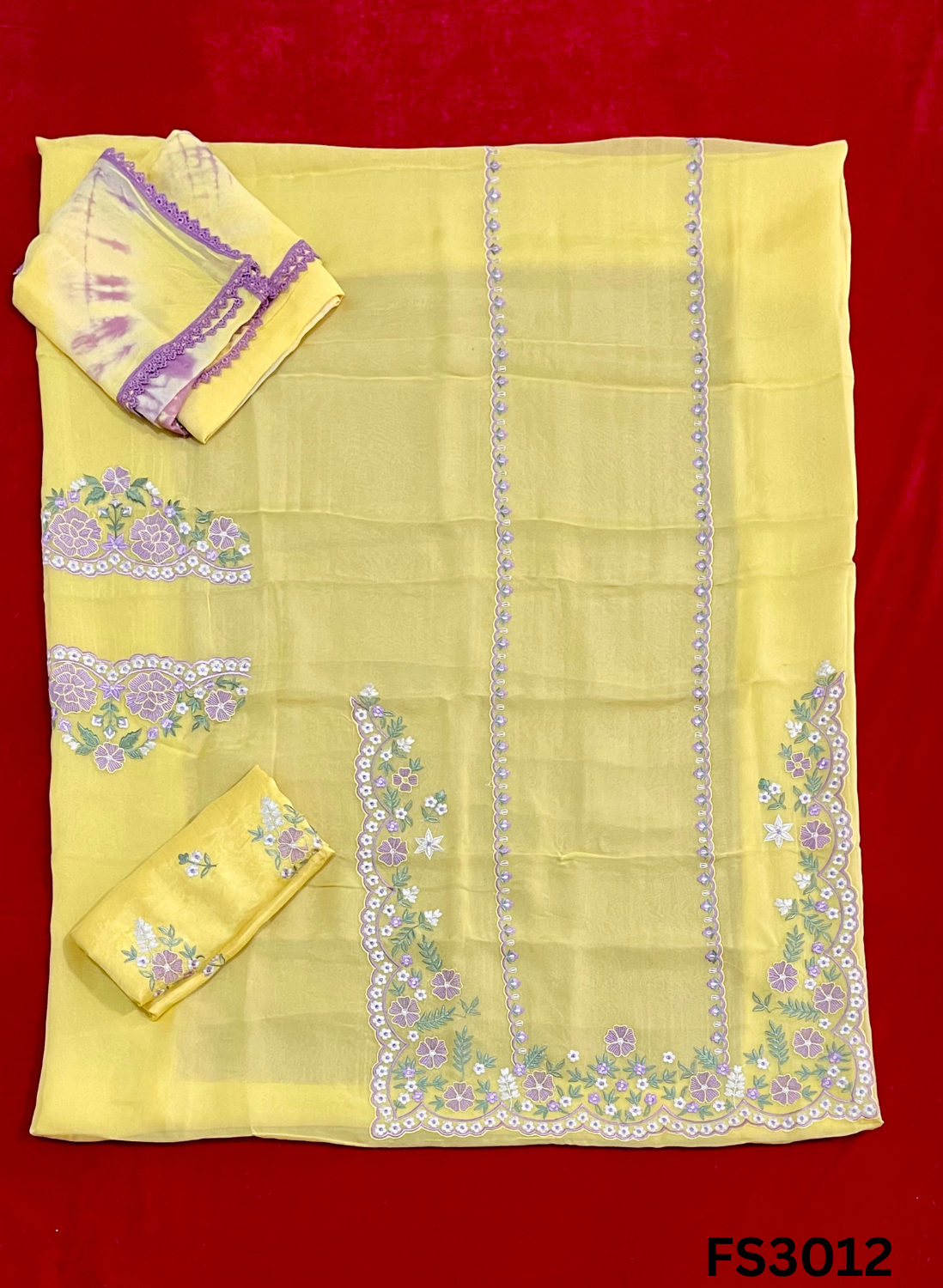 FS3012 | Twill  Organza Suit | Party Wear | Wedding | Jaggo | Ring Ceremony | Festival