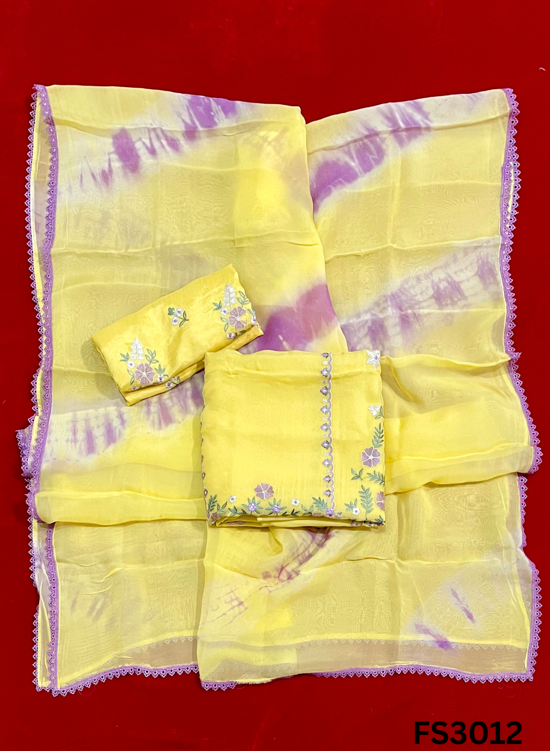 FS3012 | Twill  Organza Suit | Party Wear | Wedding | Jaggo | Ring Ceremony | Festival