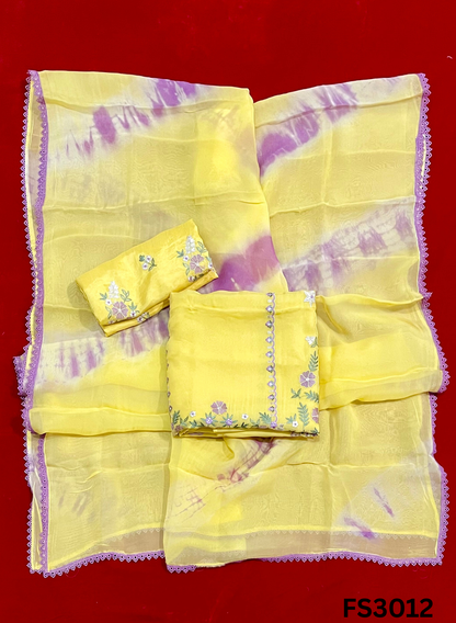 FS3012 | Twill  Organza Suit | Party Wear | Wedding | Jaggo | Ring Ceremony | Festival