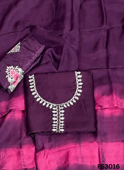 FS3016 | Twill  Organza Suit | Party Wear | Wedding | Jaggo | Ring Ceremony | Festival
