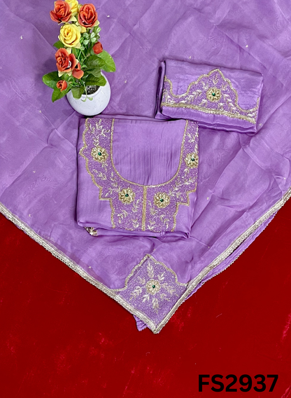 FS2937 | Twill Organza Suit | Party Wear | Wedding | Jaggo | Ring Ceremony | Festival