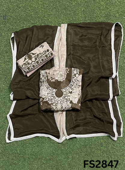FS2847 | Twill Organza Suit | Party Wear | Wedding | Jaggo | Ring Ceremony | Festival