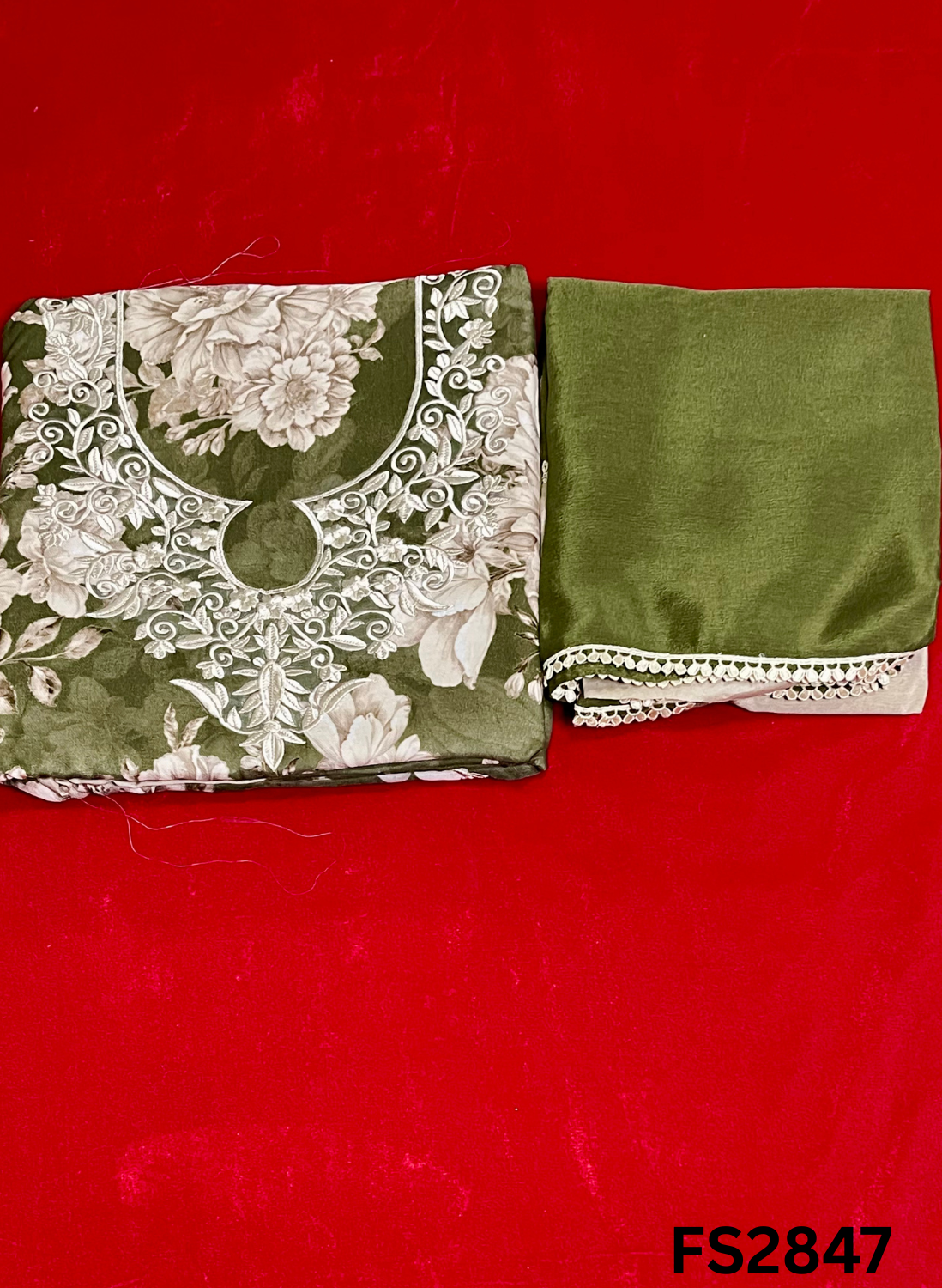 FS2975  | Twill Organza Suit | Party Wear | Wedding | Jaggo | Ring Ceremony | Festival