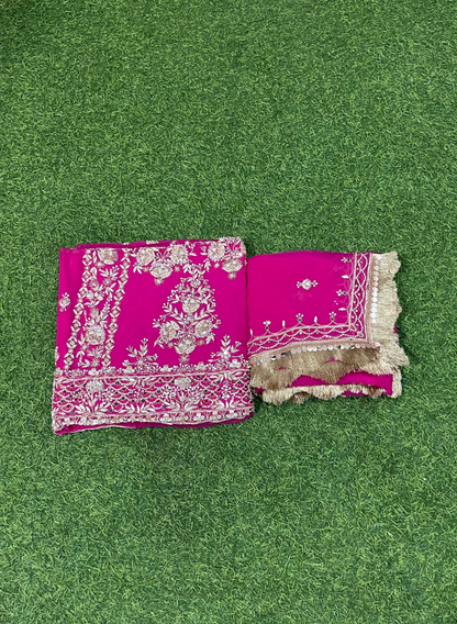 FS118 | Mehroon | Pure Organza Suit | Party Wear | Wedding | Ring Ceremony | Festival | Bridal | F9BEAAA