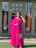 FS276 | Hot pink glass Shimmer  Suit | Party Wear | Wedding | Jaggo | Ring Ceremony | Festival | F9BBAAA
