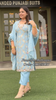 FS214 | Sky-Blue Banarsi Silk Suit | Party Wear | Wedding | Ring Ceremony | Festival | Bridal | F9DFAA