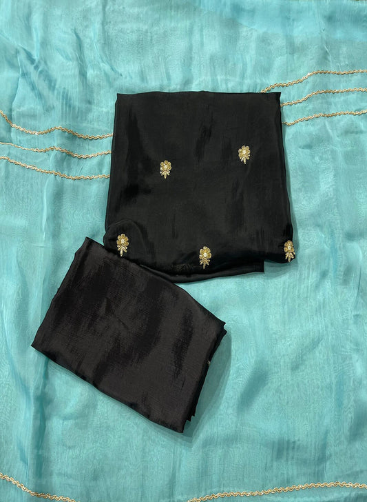 Black | Organza Suit | Wedding | Party Wear | Jaggo  | Festival | Casual Wear | FS517