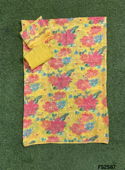 FS2587 | Yellow | Channon | suit  | Casual wear | Summer Suits | Regular wear