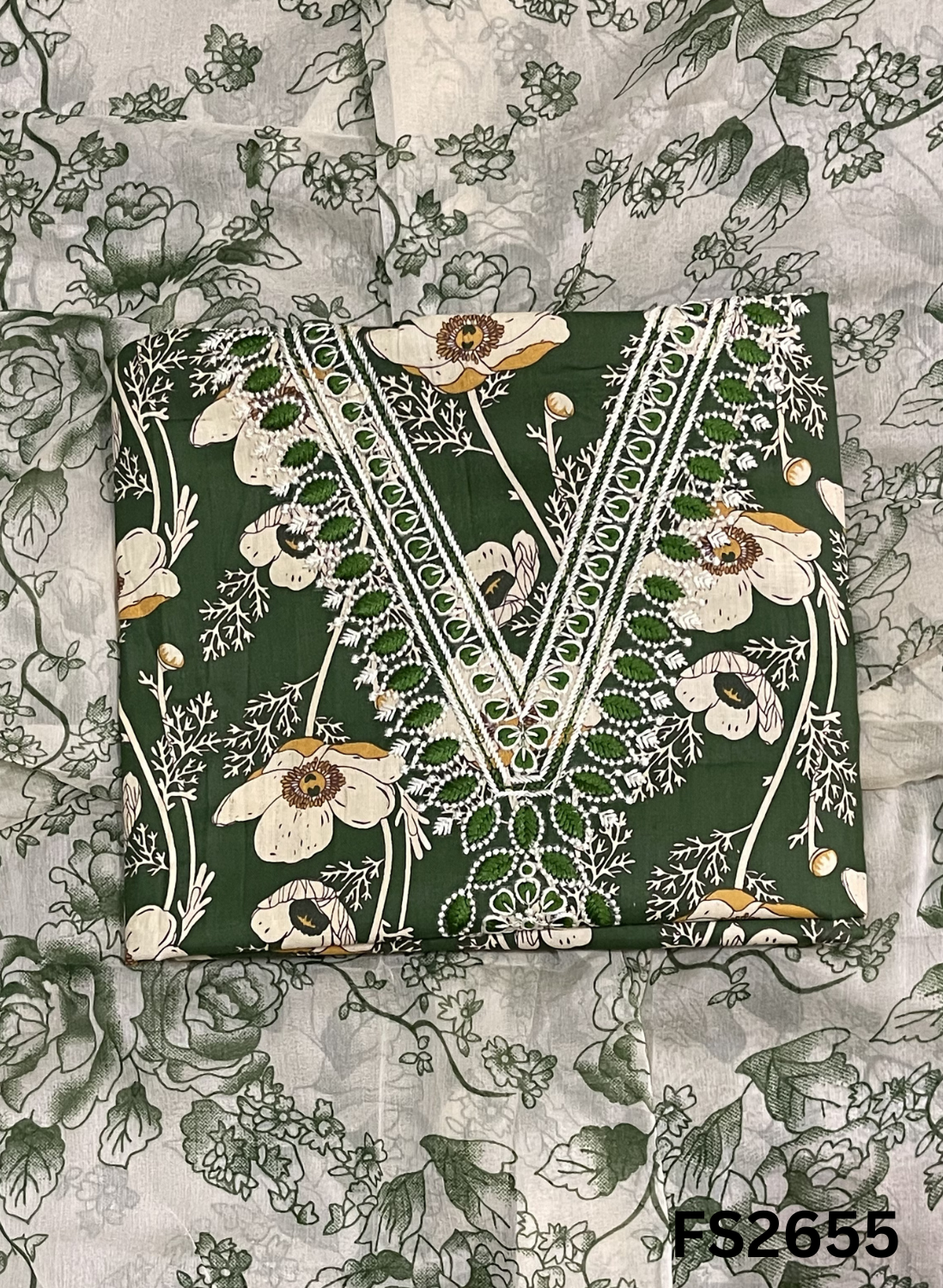 FS2655 | GREEN | Cotton Suit | Casual wear  | Summer Suits | Regular wear