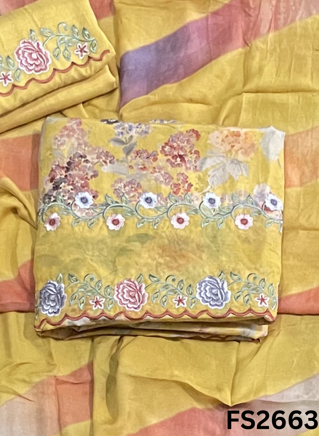 FS2663 | YELLOW | Cotton Suit | Casual wear | Summer Suits | Regular  wear