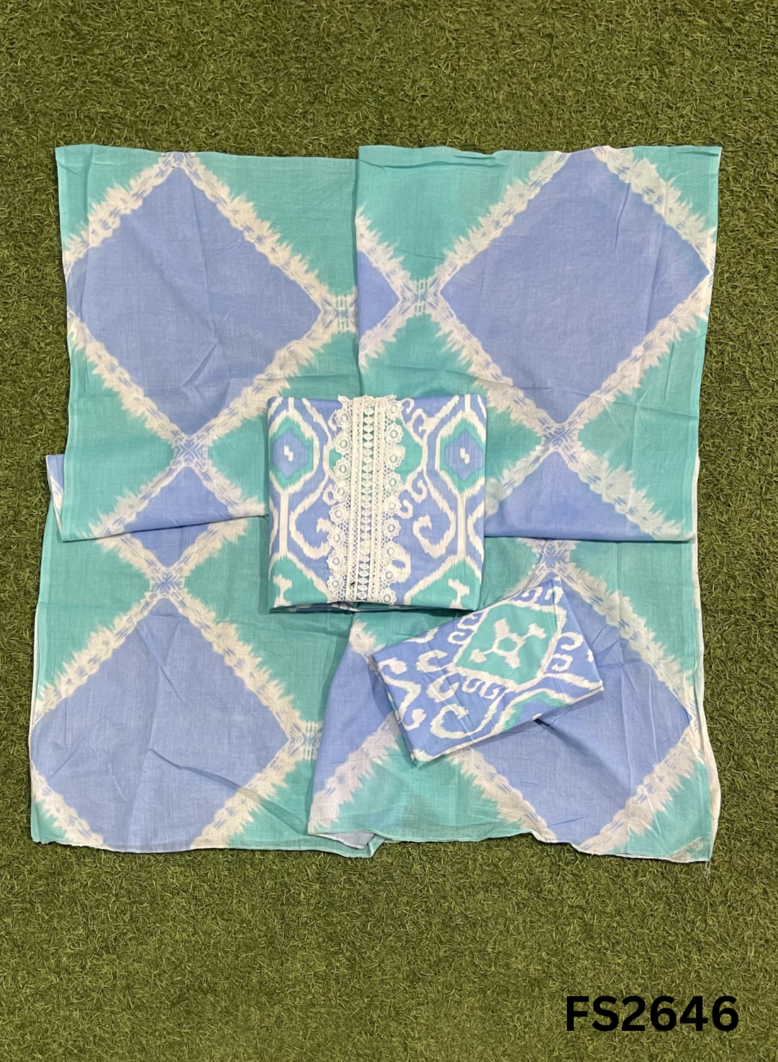 FS2646 | SKY BLUE | Cotton Suit | Casual wear  | Summer Suits | Regular  wear