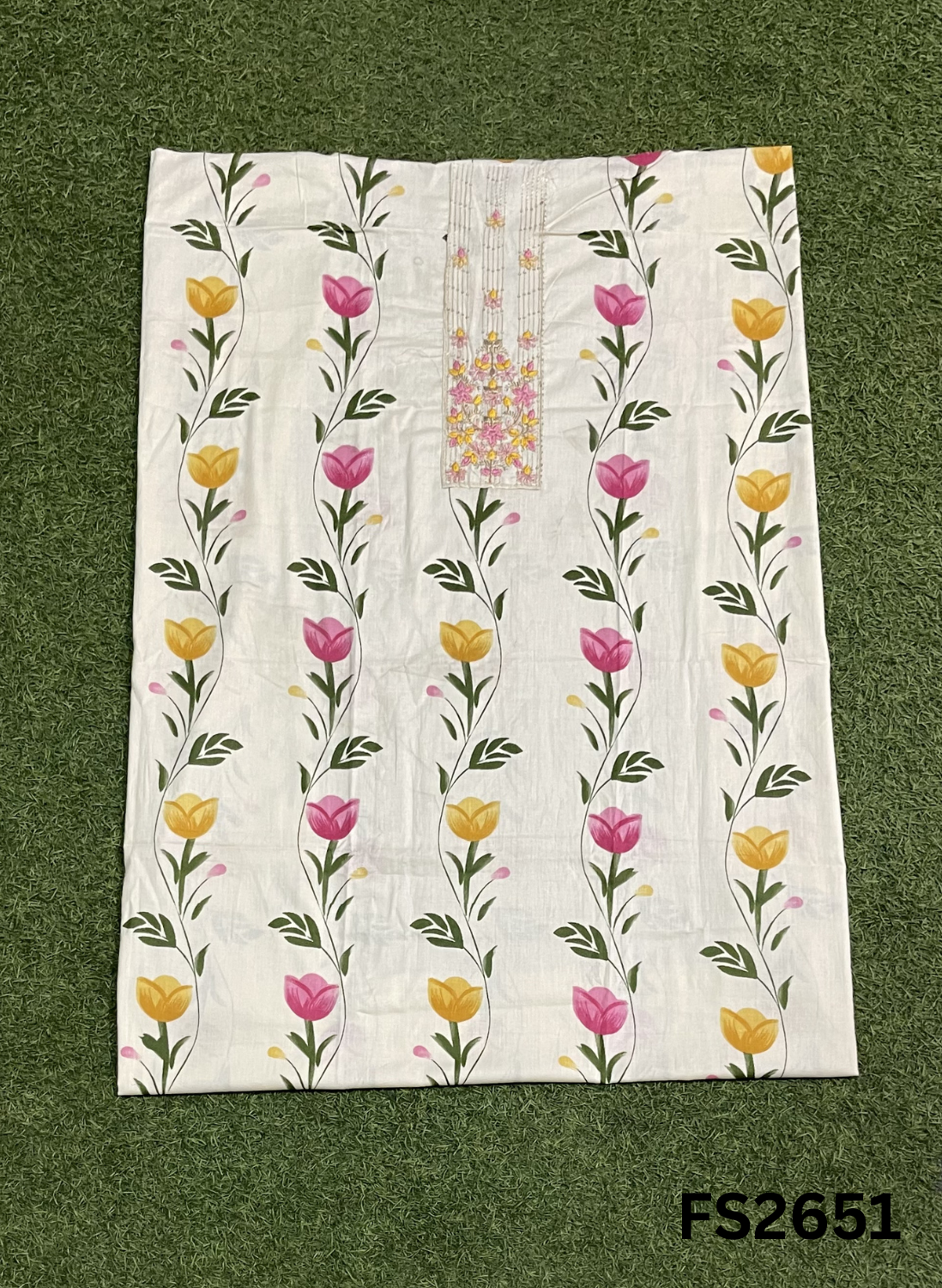 FS2651 | OFF WHITE | Cotton Suit | Casual wear  | Summer Suits | Regular  wear