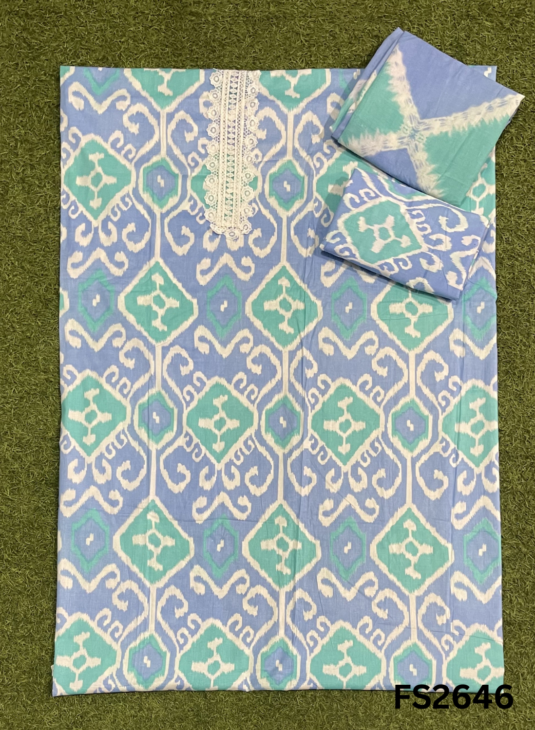 FS2646 | SKY BLUE | Cotton Suit | Casual wear  | Summer Suits | Regular  wear