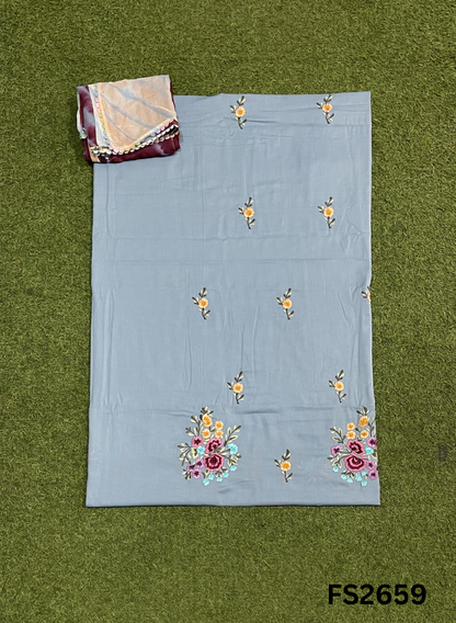 FS2659 | POWDER BLUE | Cotton Suit | Casual wear | Summer Suits | Regular wear