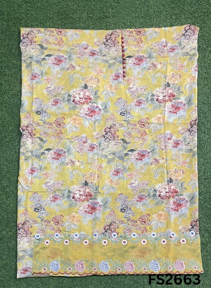 FS2663 | YELLOW | Cotton Suit | Casual wear | Summer Suits | Regular  wear