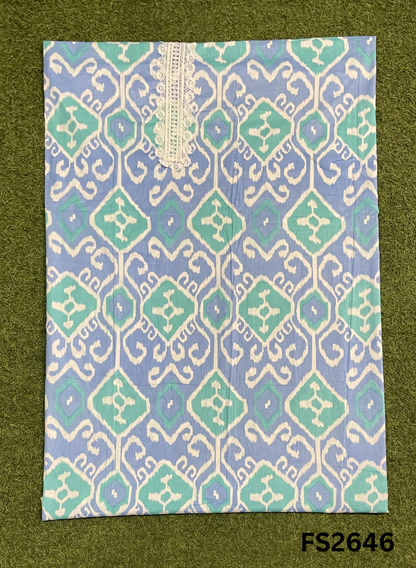 FS2646 | SKY BLUE | Cotton Suit | Casual wear  | Summer Suits | Regular  wear