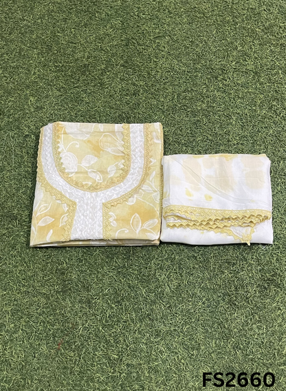FS2660 | YELLOW | Cotton Suit | Casual wear  | Summer Suits | Regular wear