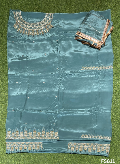 FS811 | Sea-Green | Crepe Suit | Wedding | Party Wear | Ring Ceremony | Festival Suit | Allover suit | F9HAAA