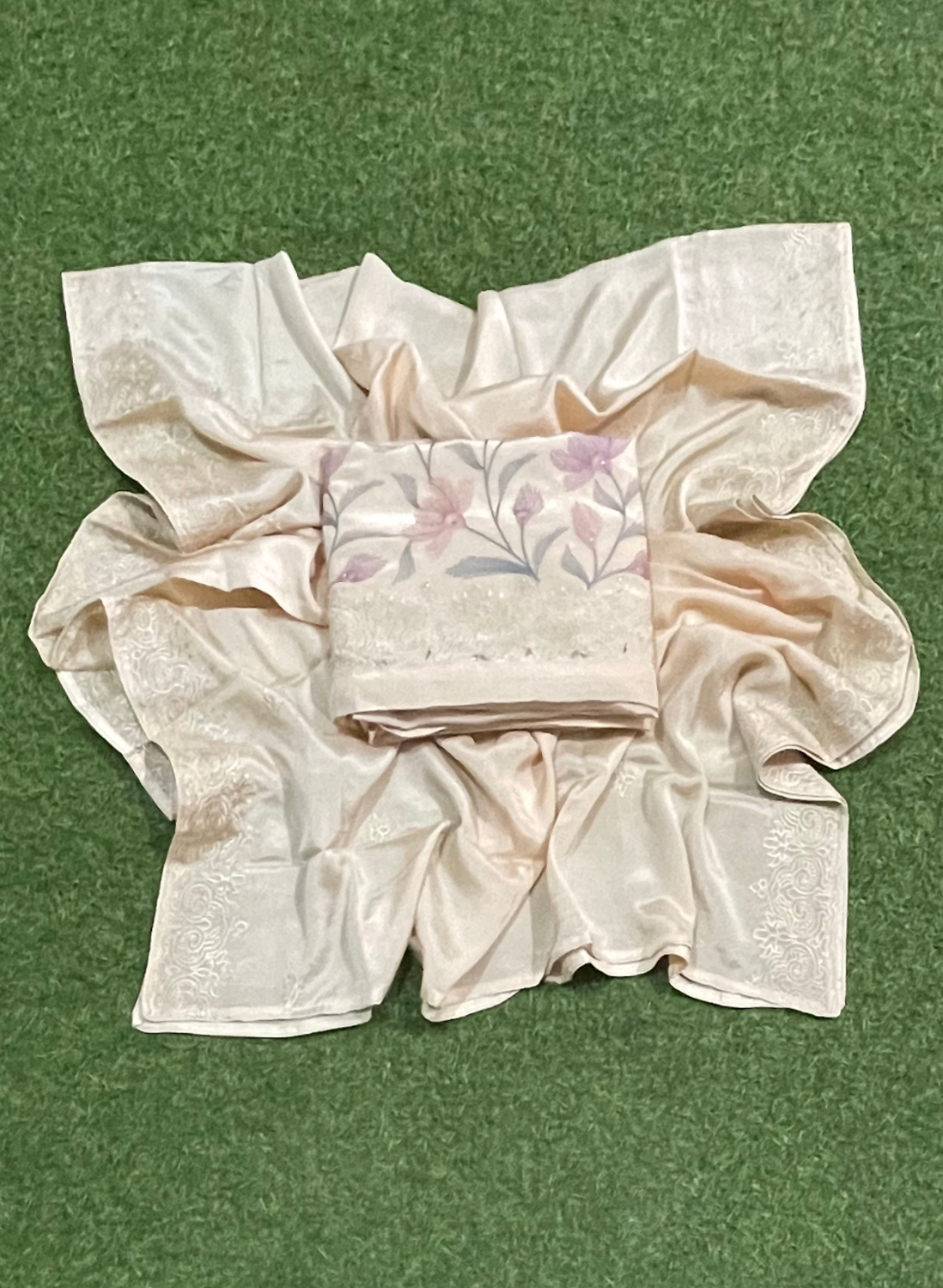 FS2112  | Cream | Crepe Suit | Hand-Work | Party Wear | Wedding | Ring Ceremony | Festival | Bridal Suit