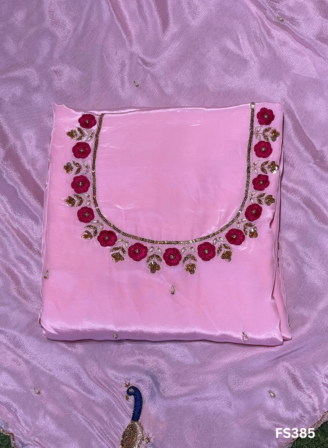 FS385 | Baby-Pink | Crepe | Suit | Wedding | Party Wear | Ring Ceremony | Festival Suit