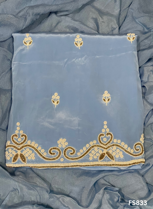 FS833 | Sky-Blue | Crepe Suit | Wedding | Party Wear | Ring Ceremony | Festival Suit | Allover suit | F9DAAA