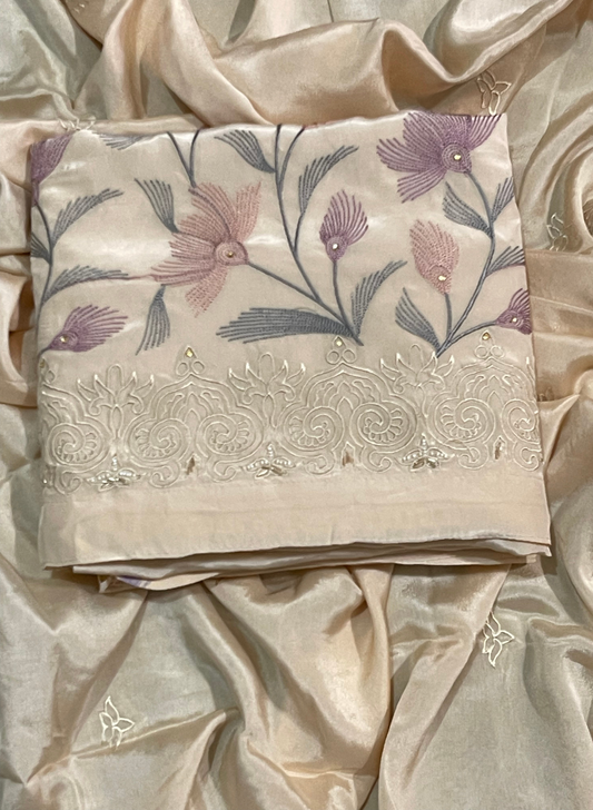 FS2112  | Cream | Crepe Suit | Hand-Work | Party Wear | Wedding | Ring Ceremony | Festival | Bridal Suit