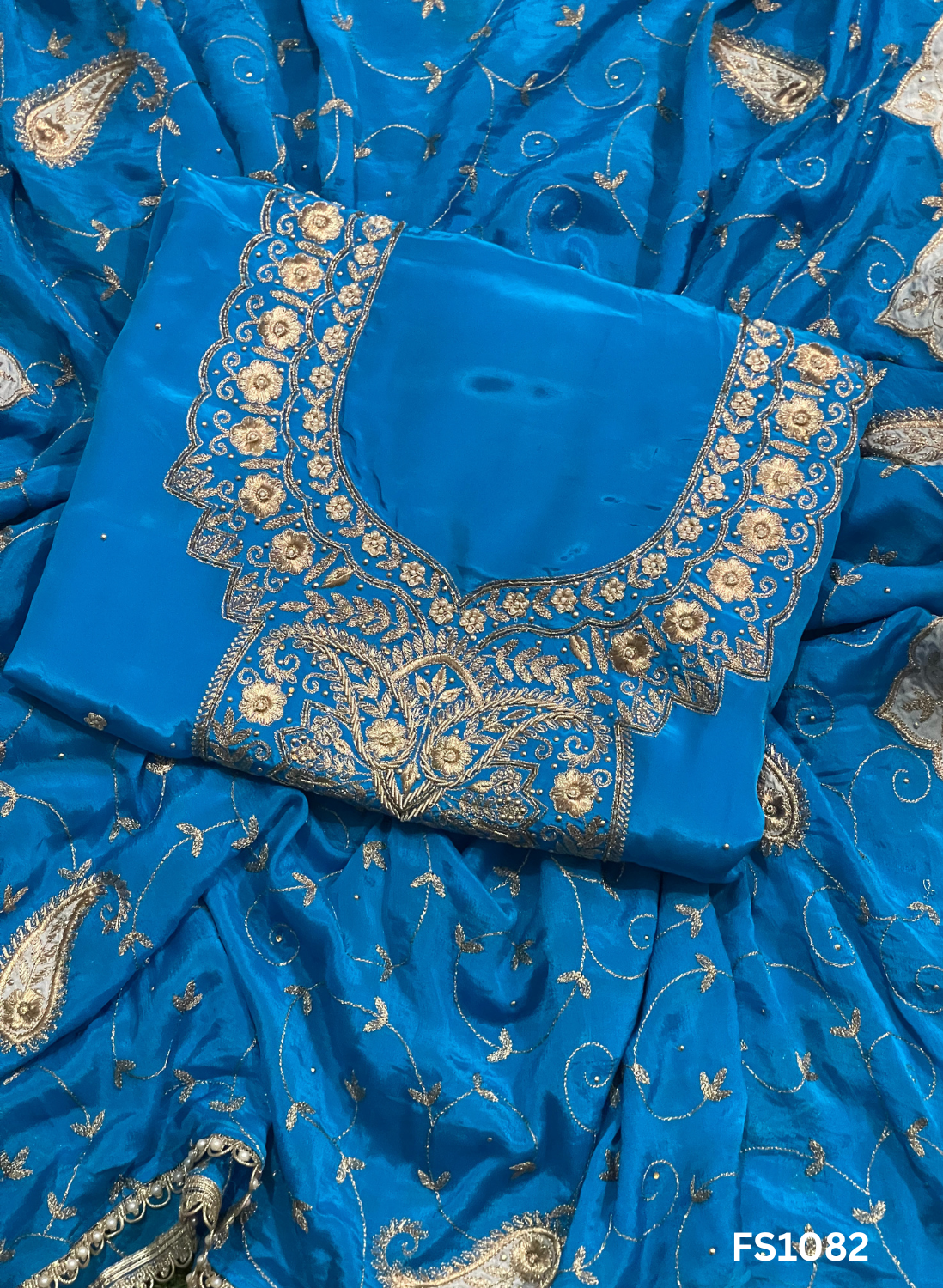 FS1082 | Crepe Suit | Wedding | Party Wear | Ring Ceremony | Festival Suit | Allover suit |