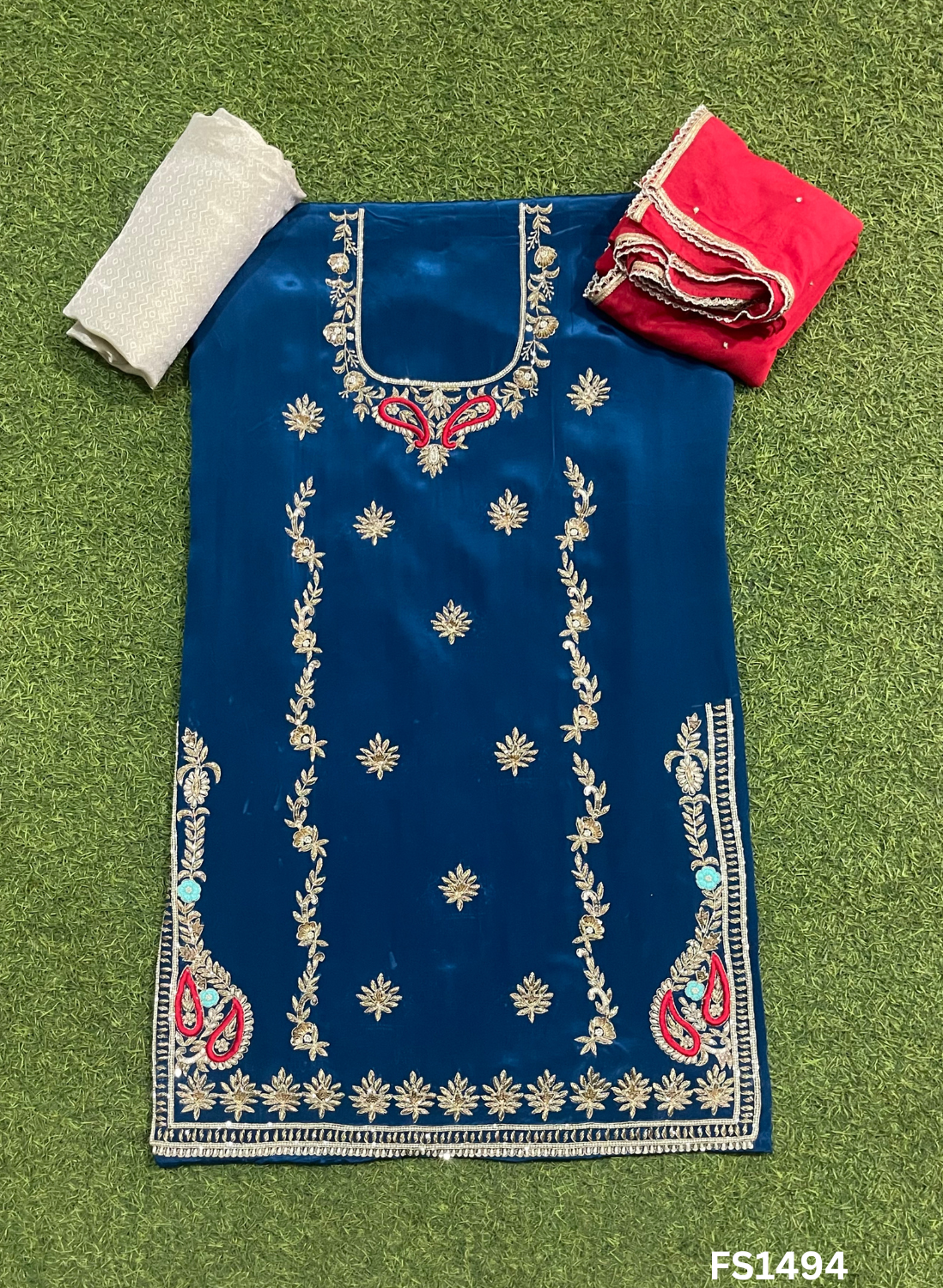 FS1494 | Crepe | Party Wear | Wedding | Jaggo | Ring Ceremony | Festival