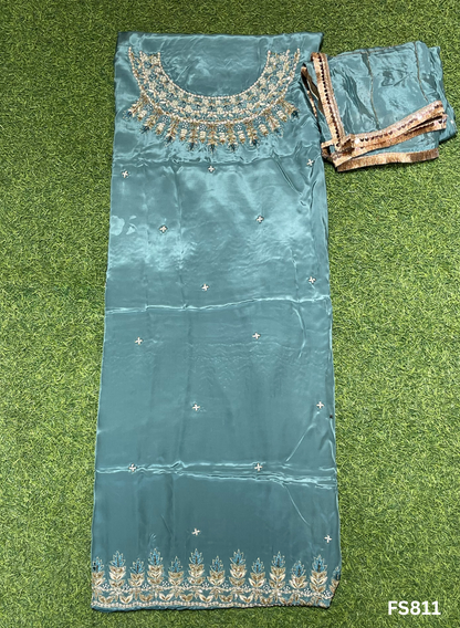 FS811 | Sea-Green | Crepe Suit | Wedding | Party Wear | Ring Ceremony | Festival Suit | Allover suit | F9HAAA