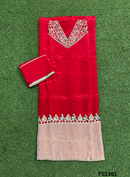FS1361 | Red | Crepe Suit | Party Wear | Wedding | Ring Ceremony | Festival