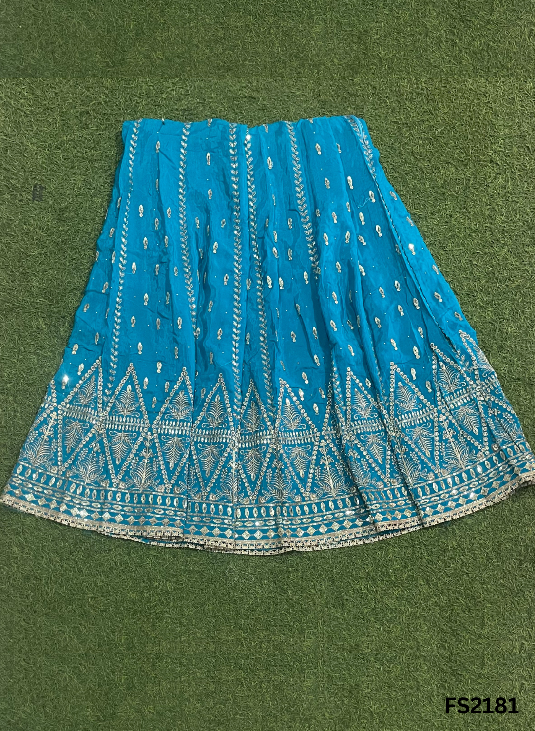 FS2181 | Firozi | Crepe Suit | Kurti-Lehnga | Party Wear | Wedding | Jaggo | Ring Ceremony | Festival