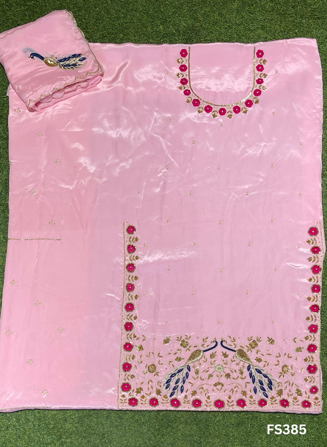 FS385 | Baby-Pink | Crepe | Suit | Wedding | Party Wear | Ring Ceremony | Festival Suit