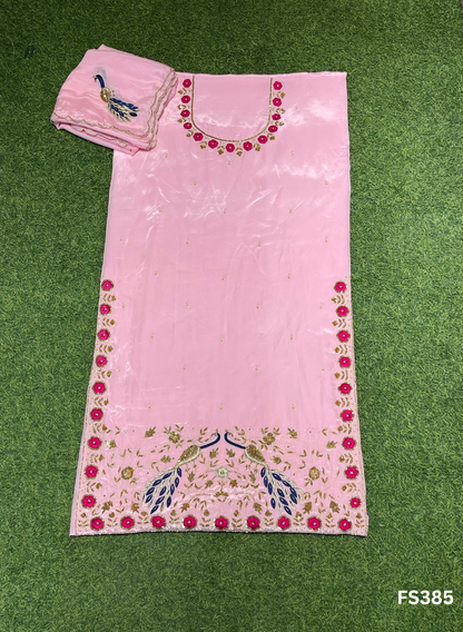 FS385 | Baby-Pink | Crepe | Suit | Wedding | Party Wear | Ring Ceremony | Festival Suit