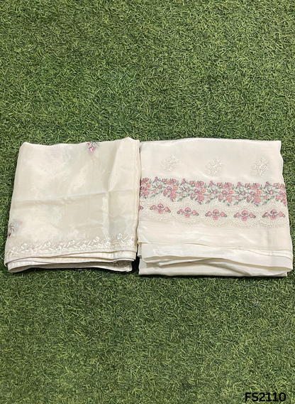 FS2110 | Grey | Crepe Suit | Hand-Work | Party Wear | Wedding | Ring Ceremony | Festival | Bridal Suit