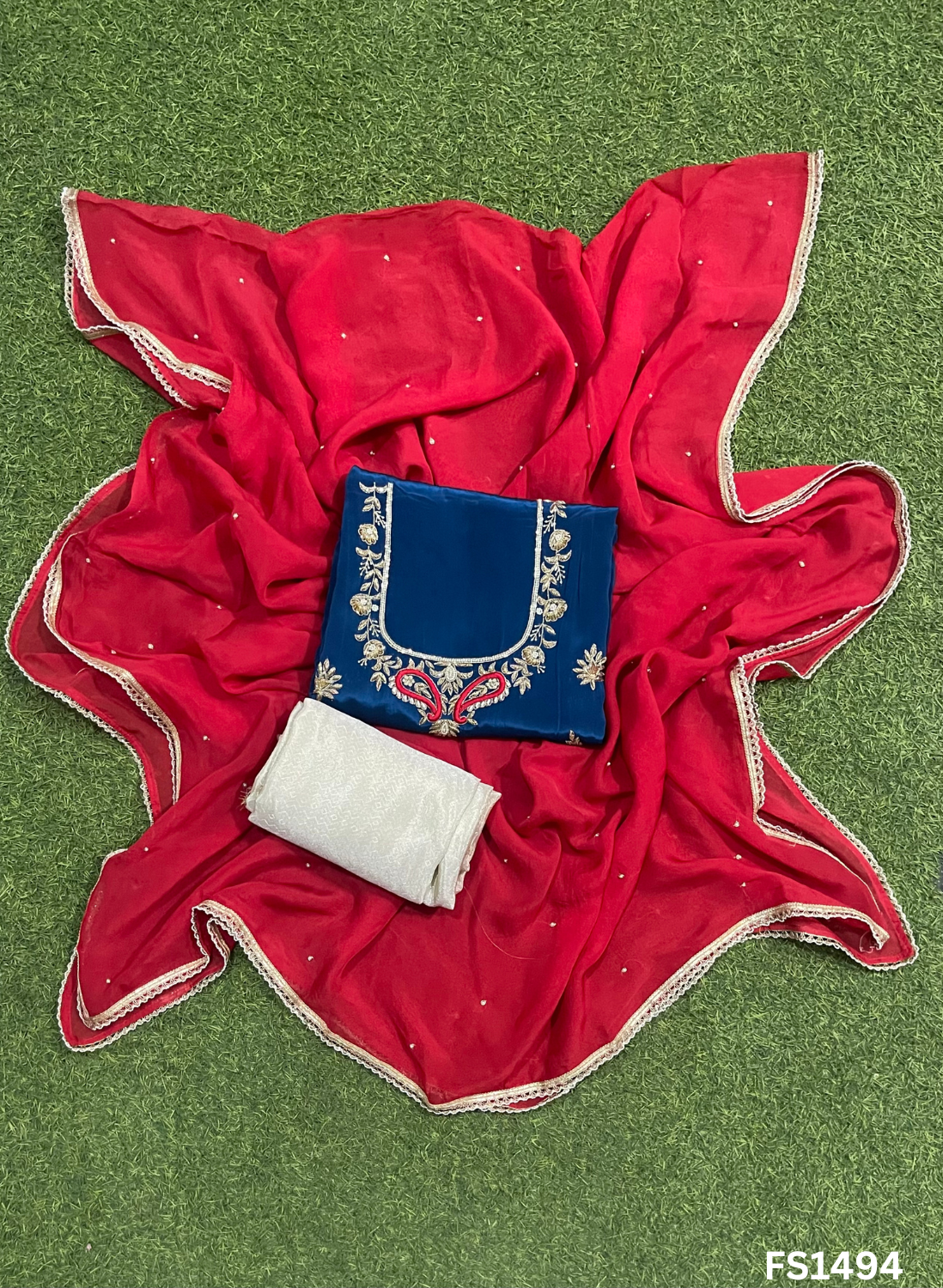 FS1494 | Crepe | Party Wear | Wedding | Jaggo | Ring Ceremony | Festival