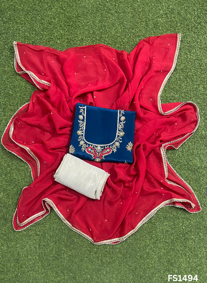 FS1494 | Crepe | Party Wear | Wedding | Jaggo | Ring Ceremony | Festival