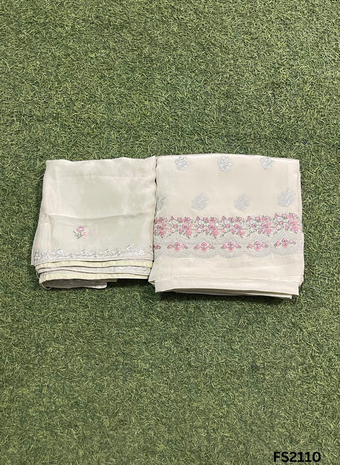 FS2110 | Grey | Crepe Suit | Hand-Work | Party Wear | Wedding | Ring Ceremony | Festival | Bridal Suit