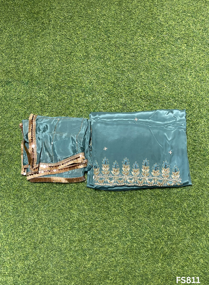 FS811 | Sea-Green | Crepe Suit | Wedding | Party Wear | Ring Ceremony | Festival Suit | Allover suit | F9HAAA