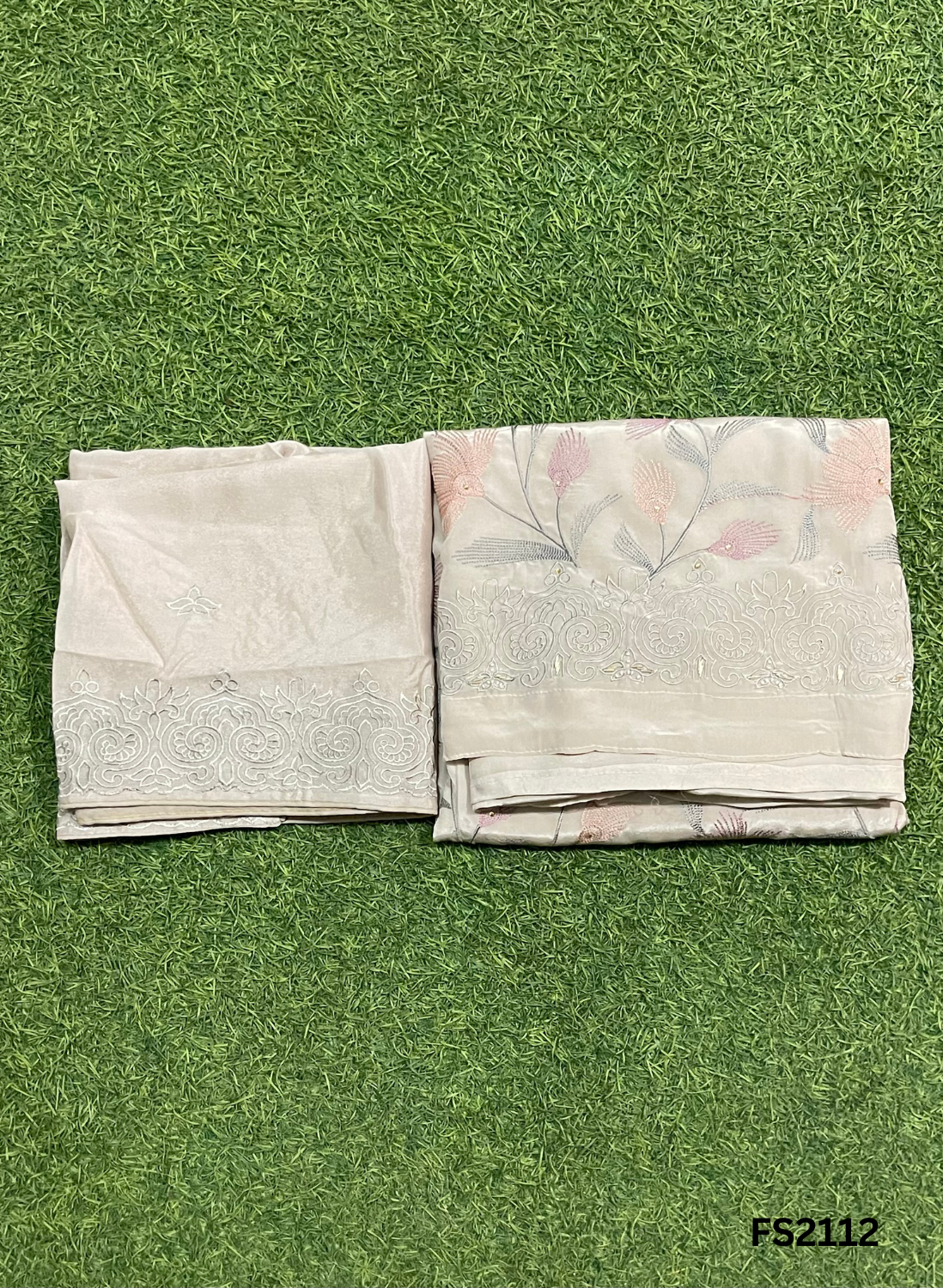 FS2112  | Cream | Crepe Suit | Hand-Work | Party Wear | Wedding | Ring Ceremony | Festival | Bridal Suit