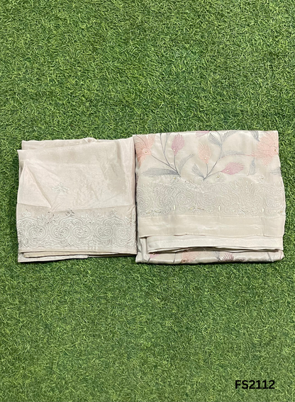 FS2112  | Cream | Crepe Suit | Hand-Work | Party Wear | Wedding | Ring Ceremony | Festival | Bridal Suit