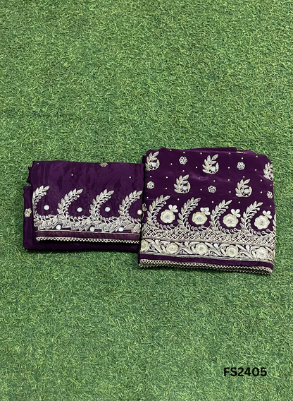 FS2405 | Mustred | Crepe Suit | Wedding | Party Wear | Ring Ceremony | Festival Suit | Allover suit