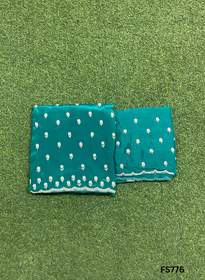 FS776 | Royal Blue | Crepe Suit | Pearl Work | Party Wear | Wedding | Ring Ceremony | Festival |