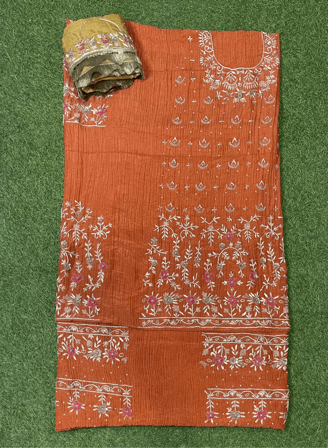 Rust Crush Shimmer Suit | Party Wear | Wedding | Jaggo | Ring Ceremony | Festival | FS492