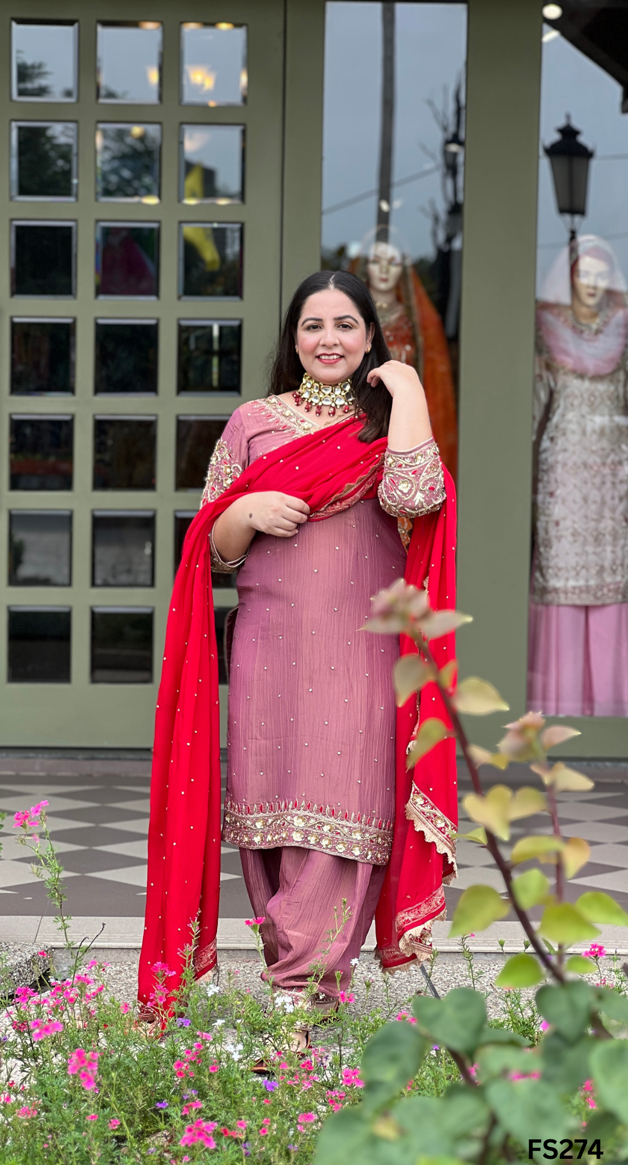 FS274 |onion  Shade | Crush Shimmer Suit | Party Wear | Wedding | Jaggo | Ring Ceremony | Festival| F9JAAA