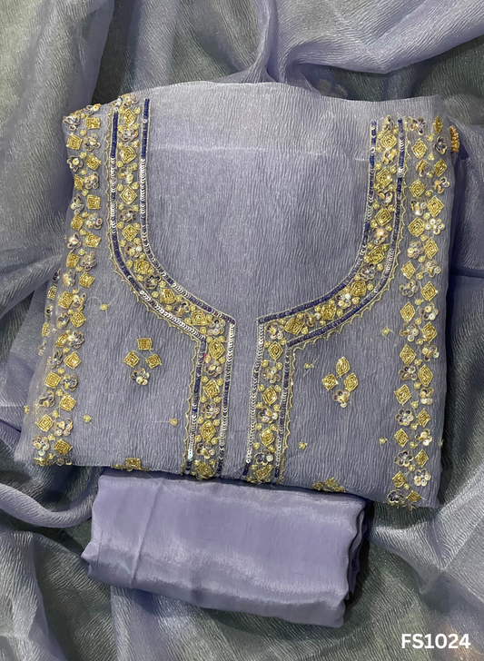 FS1024 | Blue | Crush Shimmer Suit | Party Wear | Wedding | Jaggo | Ring Ceremony | Festival|