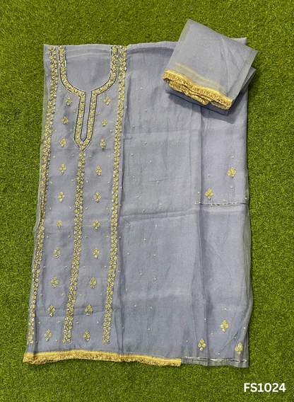 FS1024 | Blue | Crush Shimmer Suit | Party Wear | Wedding | Jaggo | Ring Ceremony | Festival|
