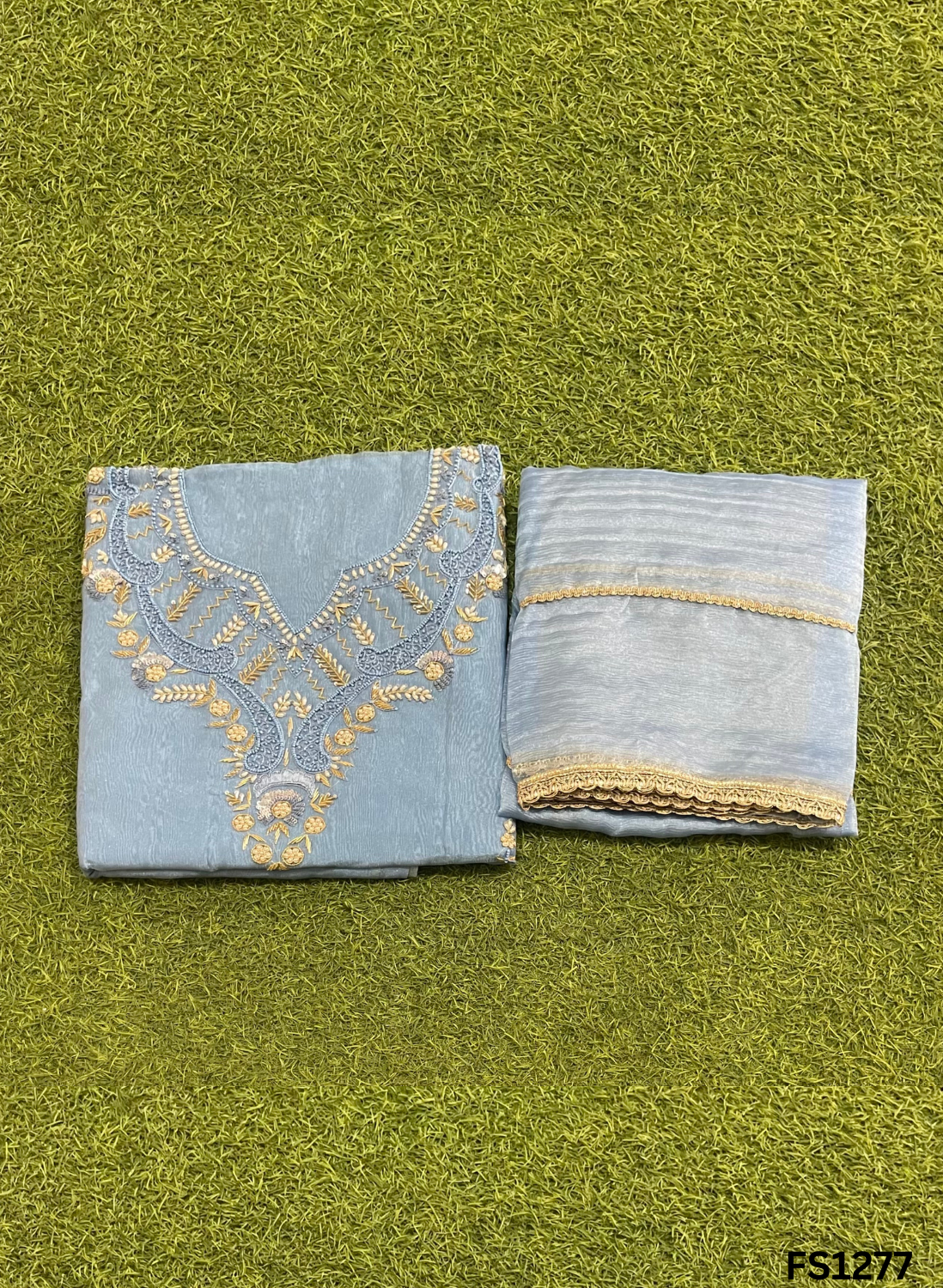 FS1277 | Crush Shimmer Suit | Party Wear | Wedding | Jaggo | Ring Ceremony | Festival